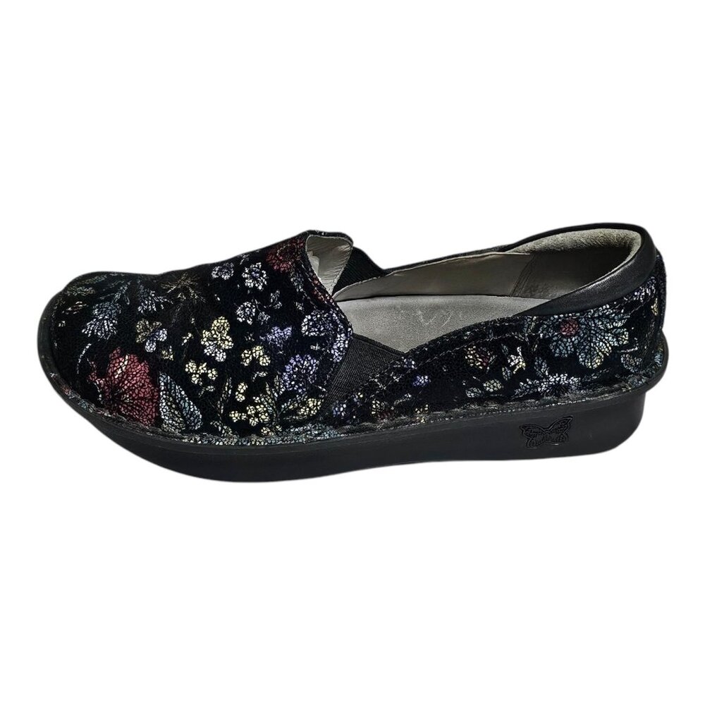 Alegria Debra Herbaceous Black Floral Clog Womens 39 US 9 Shoes Slip-On Nursing - Picture 4 of 10